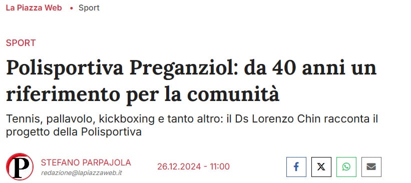RASSEGNA: La Piazza si sofferma sulla Polisportiva