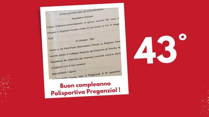 43 anni di rispetto, spirito di squadra, lealtà e tenacia